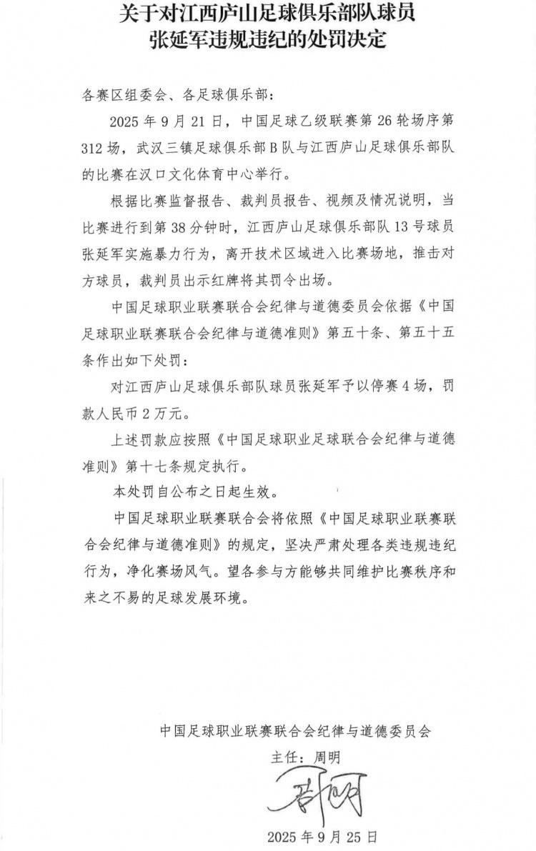 推击对方球, 因此被处以